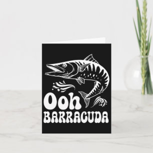Funny Ohh Barracuda Fishing For Rock Music Lovers  Card