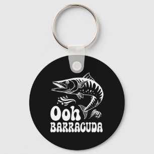 Funny Ohh Barracuda Fishing For Rock Music Lovers  Key Ring