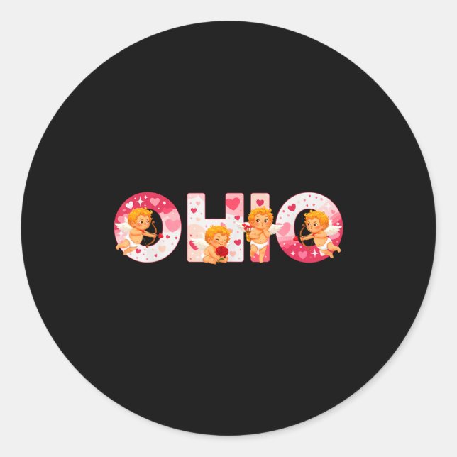 Funny Ohio Cud Midwestern Party O-h-i-o In Valenti Classic Round Sticker (Front)