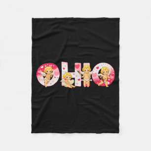 Funny Ohio Cud Midwestern Party O-h-i-o In Valenti Fleece Blanket