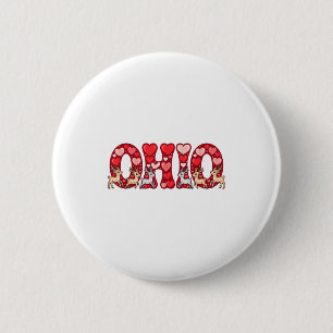 Funny Ohio Deer Midwestern Party O-h-i-o In Valent 6 Cm Round Badge