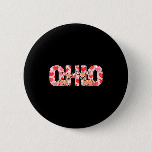 Funny Ohio Deer Midwestern Party O-h-i-o In Valent 6 Cm Round Badge