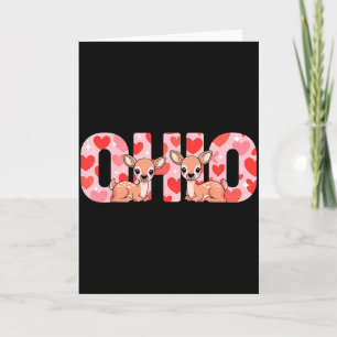 Funny Ohio Deer Midwestern Party O-h-i-o In Valent Card