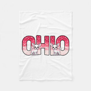 Funny Ohio Deer Midwestern Party O-h-i-o In Valent Fleece Blanket