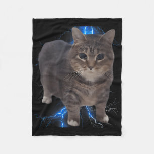 Funny Oiia Oiia Spinning Cat Meme Cat Brainrot Fleece Blanket