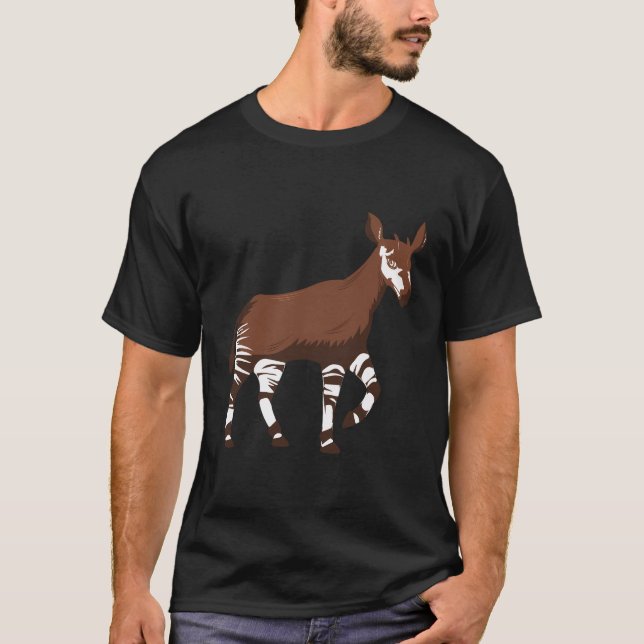 Funny Okapi Illustration T-Shirt (Front)