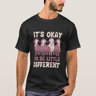 Funny Okay To Different Lambs Cute Sheep Farm Anim T-Shirt