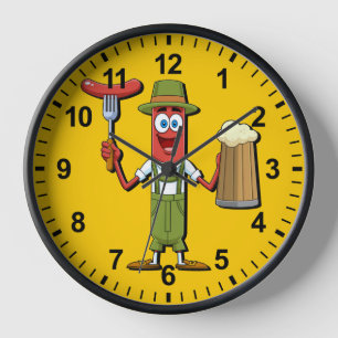 Funny Oktoberfest German Sausage Clock