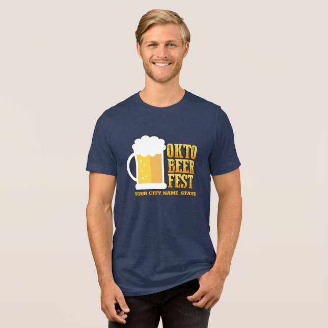Funny Oktoberfest Personalised Tri-Blend Shirt (Front Full)