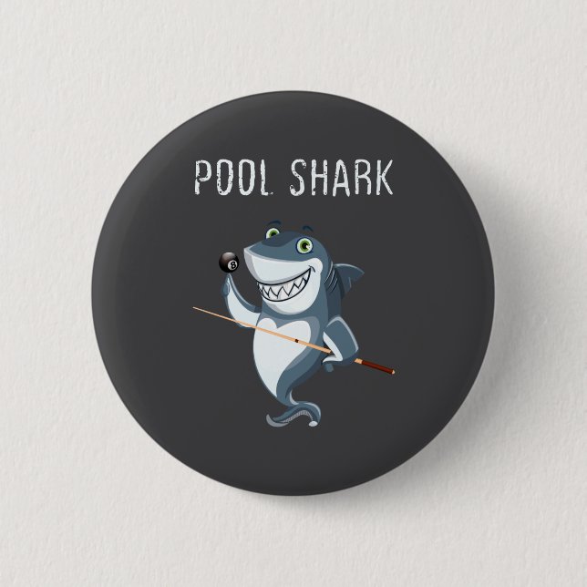 Funny Ol Shark Ol Players Billiard  6 Cm Round Badge (Front)