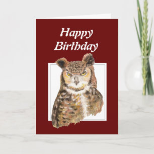Funny Old Age, Over the Hill Birthday Owl Card