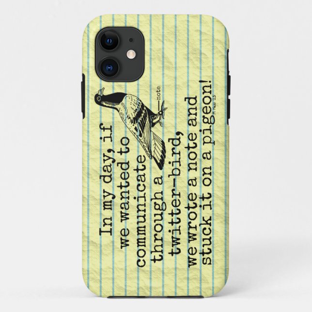 Funny Old Age Twitter Bird Pigeon Case-Mate iPhone Case (Back)
