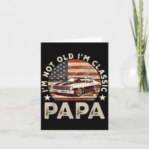 Funny Old Car Clic American Us Flag Mens Dad Papa  Card