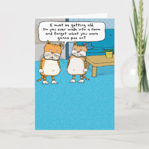 Funny Old Cat Birthday Card