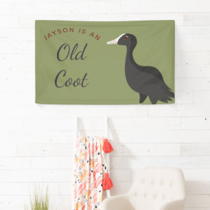 Funny Old Coot Over the Hill Birthday Party Banner