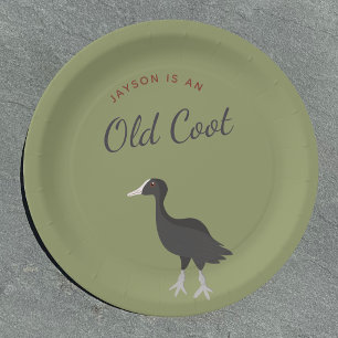 Funny Old Coot Over the Hill Birthday Party Paper Plate
