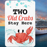 Funny Old Crab Cabin Door Marker Cruise Ship Magnet<br><div class="desc">Are you retired or just old? Do you love to travel on cruise ships? Here is the best cabin door marker for all of your cruise ship travels. Features a crab and ocean bubbles and ocean wave. Two Old Crabs Stay Here funny cruise ship humor. Provide some laughs to your...</div>