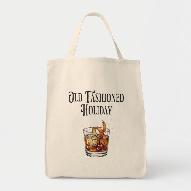 Funny Old Fashion Holiday Cocktail Christmas  Tote Bag (Front)