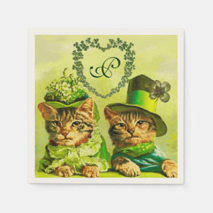 FUNNY OLD FASHION ST.PATRICK'S DAY CATS HEART NAPKIN
