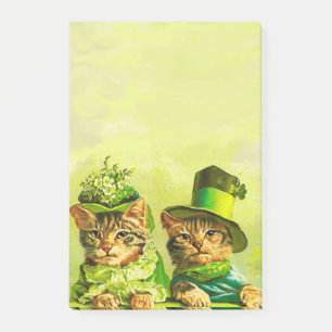 FUNNY OLD FASHION ST.PATRICK'S DAY CATS POST-IT NOTES