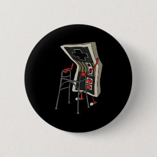 Funny Old Gamer Gaming Retro 80s 90s Video Game Ol 6 Cm Round Badge