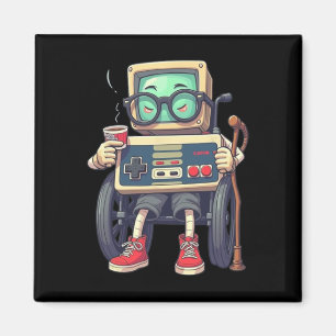 Funny Old Gamer Retro 80s 90s Video Game Controlle Magnet