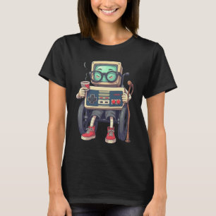 Funny Old Gamer Retro 80s 90s Video Game Controlle T-Shirt