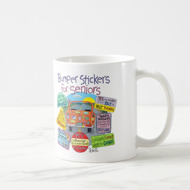 Funny Old Geezer Retirement gift - Bumper Stickers Coffee Mug (Right)