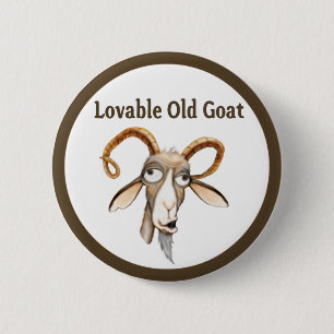 Funny Old Goat 6 Cm Round Badge