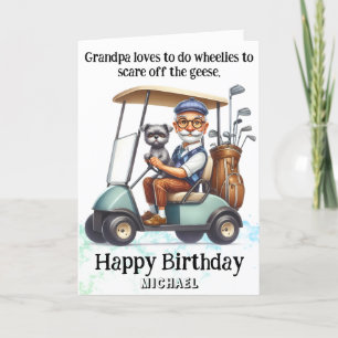 *~*  Funny  Old Golf Cart Man AP94 Birthday Card