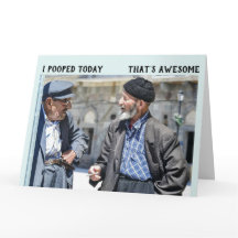 FUNNY OLD GUY POOP BIRTHDAY GREETING CARD