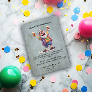     Funny Old Man Birthday – Life Of The Party Invitation