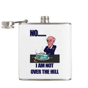 Funny Old Man Not Over the Hill Birthday Hip Flask