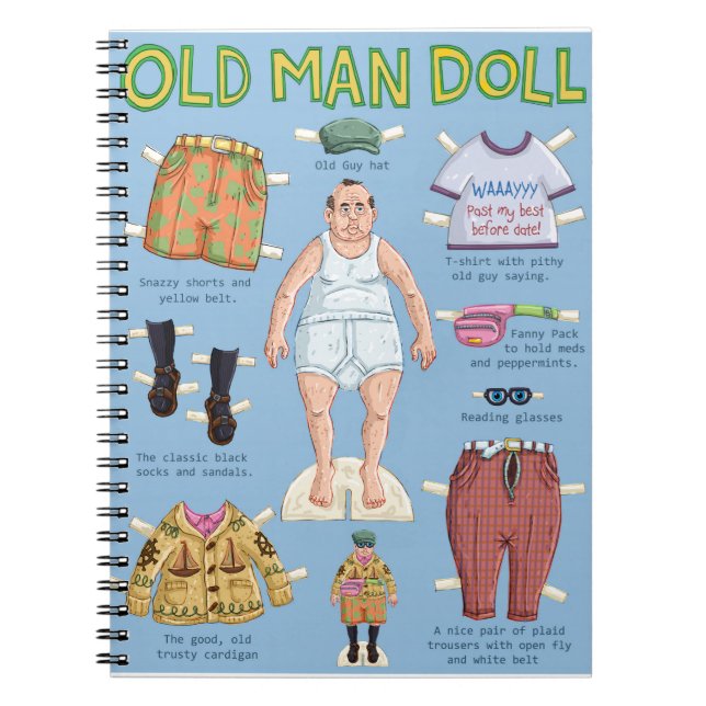 FUNNY Old MAN Paper Doll. Notebook (Front)