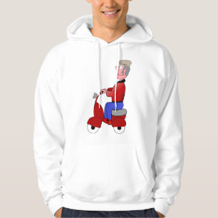 Funny Old Man Riding Red Scooter Hoodie