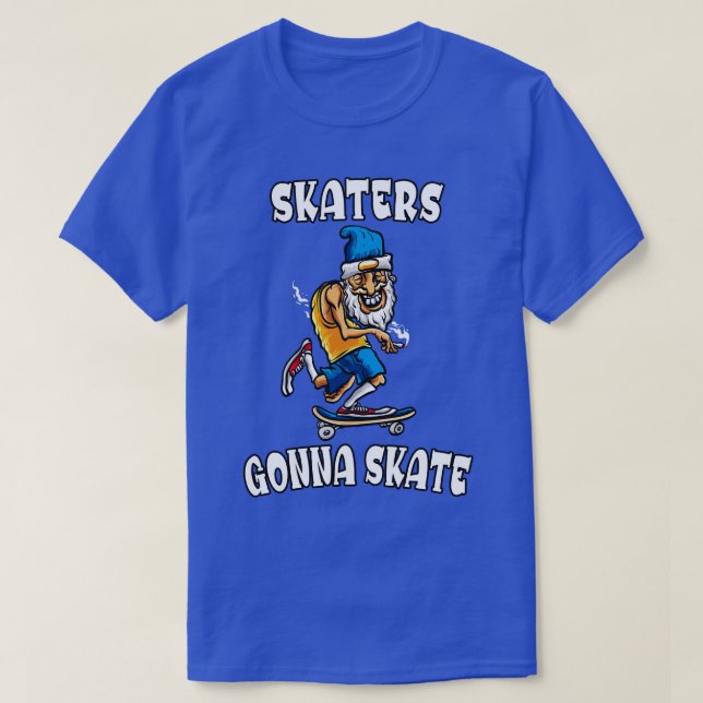 Funny Old Man Skateboarding Grandpa T-Shirt (Design Front)