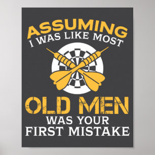 Funny Old Men Who Loves Darting Poster
