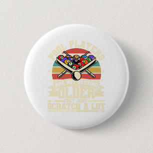Funny Old Men Women 8 Ball Billiards Pool Player 6 Cm Round Badge