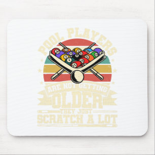 Funny Old Men Women 8 Ball Billiards Pool Player Mouse Pad
