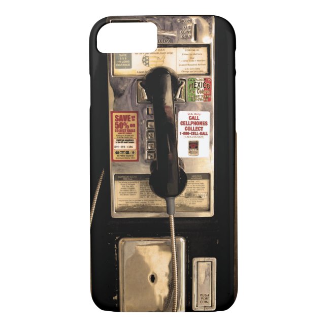 Funny Old Pay Phone Case-Mate iPhone Case (Back)
