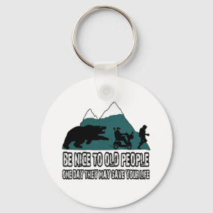 Funny old people key ring