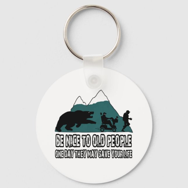 Funny old people key ring (Front)