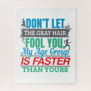 Funny Old Runner - Faster Age Group Running Jigsaw Puzzle