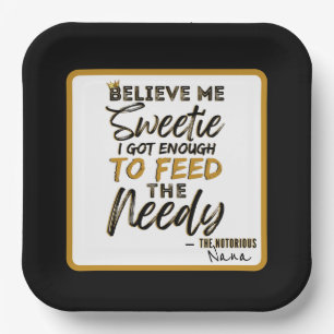 Funny Old School 90's Hip Hop Birthday/Baby Shower Paper Plate