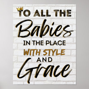 Funny Old School 90's Hip Hop Birthday/Baby Shower Poster