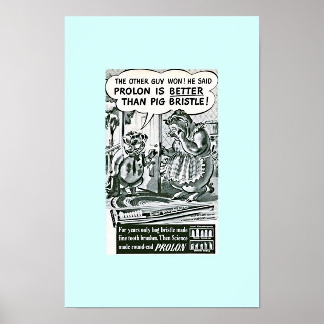 Funny Old Toothbrush Ad :Pigs & Toothbrushes Poster (Front)