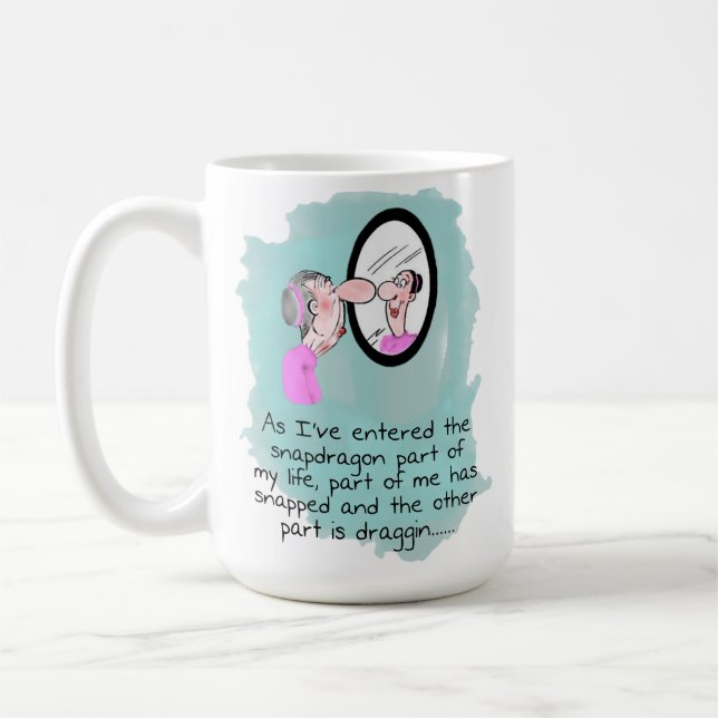 Funny Old Woman in Looking Glass Coffee Mug (Left)
