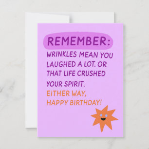 Funny older age birthday humour wrinkles postcard