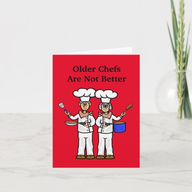 Funny Older Cooks Chefs Day Card (Front)