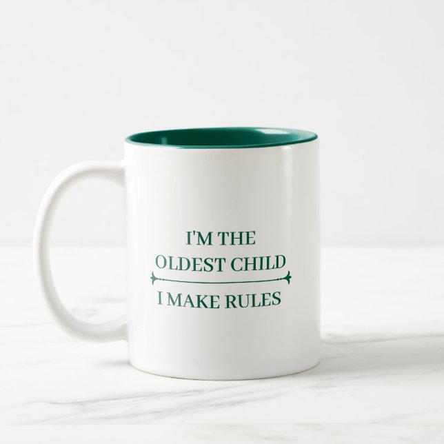 FUNNY OLDEST CHILD COOL QUOTES CUSTOMIZED NAME Two-Tone COFFEE MUG (Left)